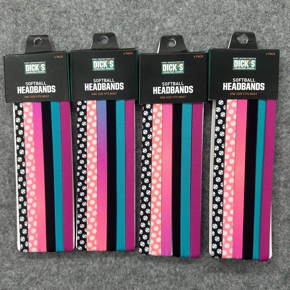 Dick’s Sporting Goods Colorful Softball Headbands 4 Sets OSFM